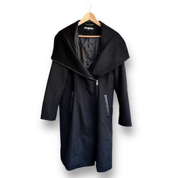 Karl Lagerfeld Jackets & Blazers - Karl Lagerfeld Paris Black Soft Wool Coat Women's L